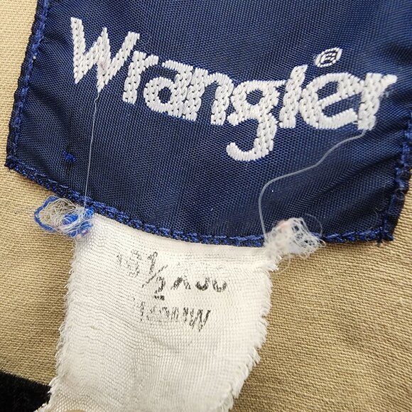 Wrangler Shirt Mens Large Tan Long Sleeve Pearl Snap Brushpopper Western *Read* - Picture 2 of 10